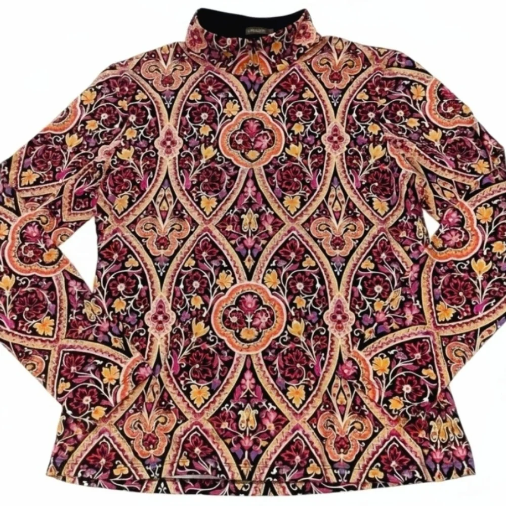 J. Mclauglin Catalina Cloth 1/4 Zip Long Sleeve Popover Top. Sz. L. - Picture 8 of 10